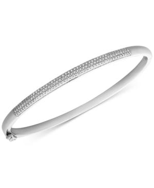 Diamond Pave Hinged Bangle Bracelet (1/2 Ct. T.w.) In Sterling Silver