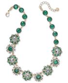 Charter Club Silver-tone Crystal & Green Stone Necklace, Created For Macy's