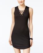 Material Girl Juniors' Hooded Lace-up Bodycon Dress, Only At Macy's