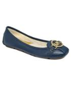 Michael Michael Kors Saffiano Fulton Moc Flats Women's Shoes