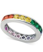 Giani Bernini Multi-color Cubic Zirconia Channel-set Eternity Band In Sterling Silver, Only At Macy's