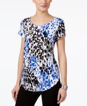 Alfani Petite Printed Shirttail T-shirt, Created For Macy's