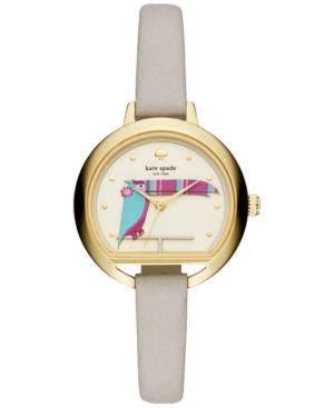 Kate Spade New York Women's Clocktower Gray Leather Strap Watch 34mm
