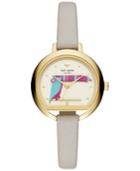 Kate Spade New York Women's Clocktower Gray Leather Strap Watch 34mm