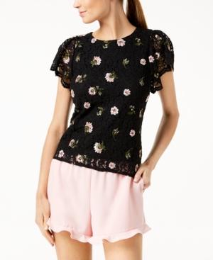 Maison Jules Embroidered Lace Top, Created For Macy's
