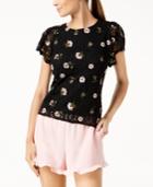 Maison Jules Embroidered Lace Top, Created For Macy's