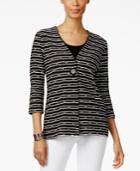 Jm Collection Printed Single-button Jacket, Only At Macy's