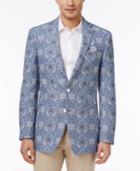 Tallia Men's Slim-fit Light Blue/white Paisley Sport Coat