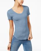 Planet Gold Juniors' Raw-hem T-shirt