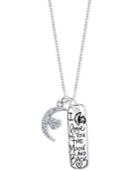 Unwritten Cubic Zirconia To The Moon And Back Pendant Necklace In Sterling Silver