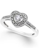 Diamond Heart Promise Ring In Sterling Silver (1/5 Ct. T.w.)