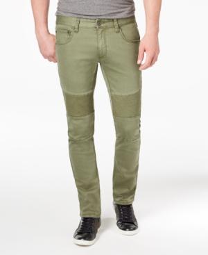Inc International Concepts Men's Olive Moto Skinny Jeans, Created For Macy's