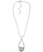 Charter Club Silver-tone Open Teardrop Pendant Necklace, 18 + 3 Extender, Created For Macy's