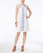 Style & Co Petite Embroidered Shift Dress, Only At Macy's