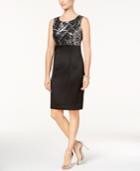 Kasper Sequin-contrast Sheath Dress