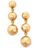 Erwin Pearl Atelier For Charter Club Gold-tone Molten Metal Triple Drop Earrings, Only At Macy's