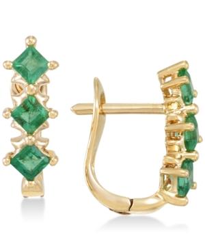 Rare Featuring Gemfields Certified Emerald Hoop Earrings (7/8 Ct. T.w.) In 14k Gold, Created For Macy's