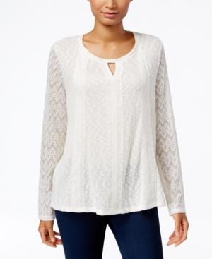 Style & Co. Crocheted Keyhole Top, Only At Macy's