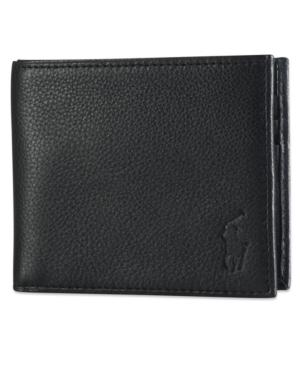 Polo Ralph Lauren Men's Wallet, Pebbled Bifold Wallet
