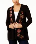 Style & Co Embroidered Cardigan, Created For Macy's