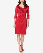 Tahari Asl Portrait-collar Wrap Sheath Dress