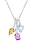Victoria Townsend Multi-gemstone Drop Pendant Necklace (2-1/2 Ct. T.w.) In Sterling Silver
