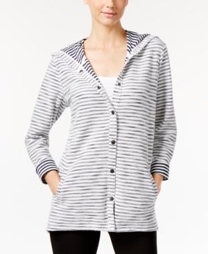 Style & Co Petite Hooded Slub Jacket, Only At Macy's