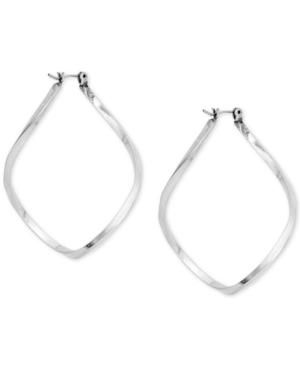 Lucky Brand Silver-tone Stretched Hoop Earrings