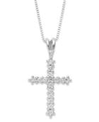 Diamond Necklace, 14k White Gold Diamond Cross Pendant (1/4 Ct. T.w.)