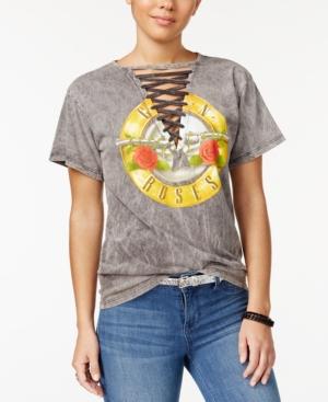 Bravado Juniors' Lace-up Guns N' Roses Graphic T-shirt
