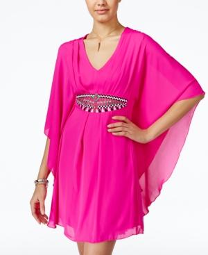 Xoxo Juniors' Batwing-sleeve Embroidered Dress