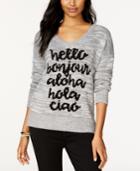 Oh! Mg Juniors' Hello Pullover Sweater