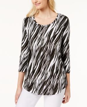 Jm Collection Printed Scoop-neck Tunic, Created For Macy's