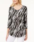 Jm Collection Printed Scoop-neck Tunic, Created For Macy's