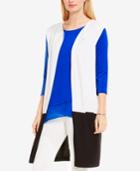 Vince Camuto Cotton Open-front Colorblocked Cardigan