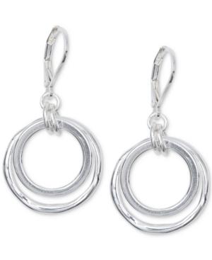 Anne Klein Silver-tone Circle Drop Earrings