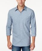 Weatherproof Vintage Men's Textured Denim Chambray Shirt; Classic Fit