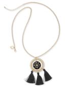 Thalia Sodi Gold-tone Crystal, Enamel & Tassel Pendant Necklace, 36 + 3 Extender, Created For Macy's