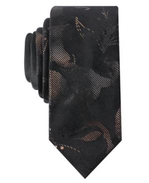 Tallia Men's Squiggly Solid Velvet Slim Tie