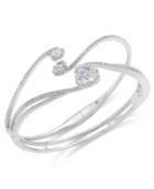 Danori Silver-tone Pave Crystal Swirl Hinge Bracelet