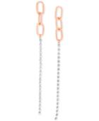 Steve Madden Two-tone Link & Crystal Linear Drop Earrings