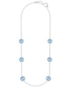 Swarovski Globe Silver-tone Blue Crystal Necklace