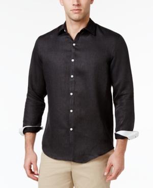 Tasso Elba Men's Textured Linen Shirt, Only At Macy's