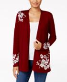Charter Club Printed Jacquard Cardigan, Created For Macy's
