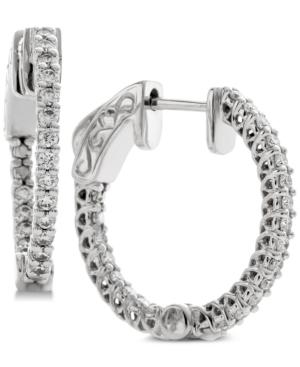 Diamond In & Out Hoop Earrings (1/2 Ct. T.w.) In 14k White Gold