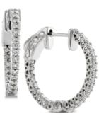 Diamond In & Out Hoop Earrings (1/2 Ct. T.w.) In 14k White Gold