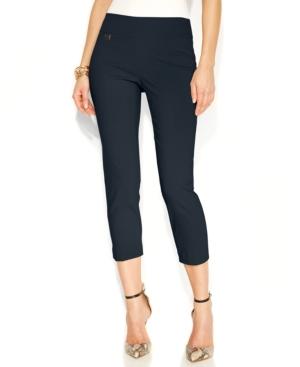 Alfani Petite Tummy-control Pull-on Capri Pants, Created For Macy's