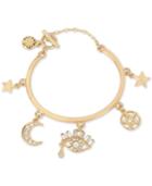 Bcbg Gold-tone Crystal Mystical Charm Bracelet