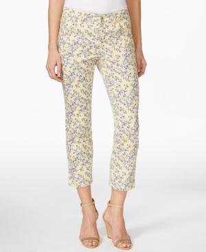 Charter Club Bristol Skinny Cropped Jeans, Bird Toile Print