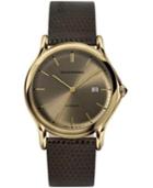 Emporio Armani Men's Swiss Automatic Dark Brown Leather Strap Watch 42mm Ars3004